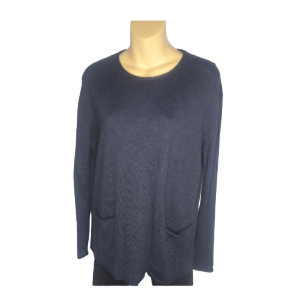J.Jill Dark Blue Cotton Blend Super Soft Loose Fit Sweater Size Small